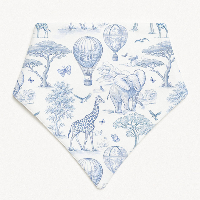 Слинявчик-бандана трикутної форми для немовлят Bib001 BLUE TOILE AFRICA