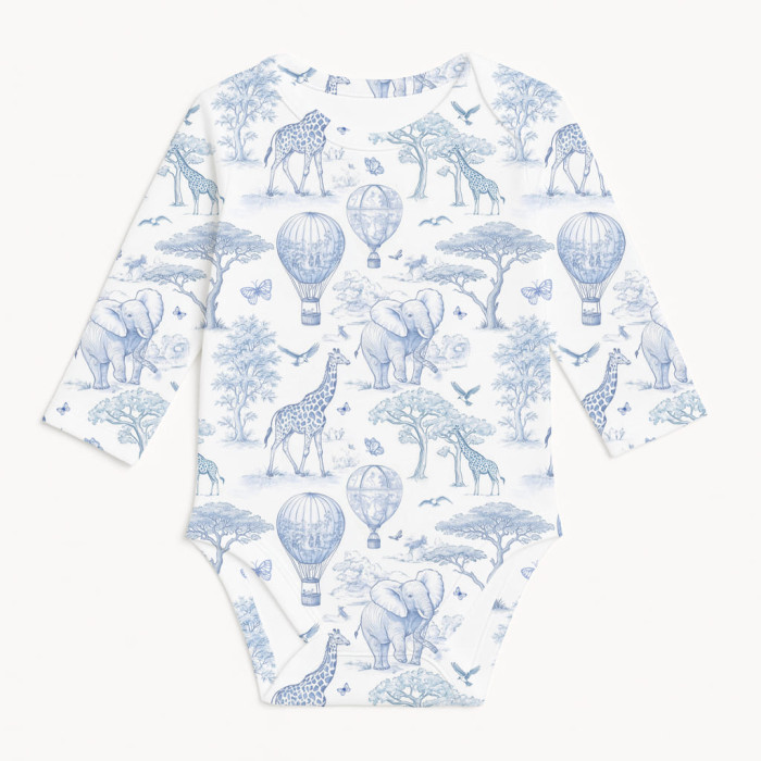 Боді з довгим рукавом  для немовлят BLS001  BLUE TOILE AFRICA