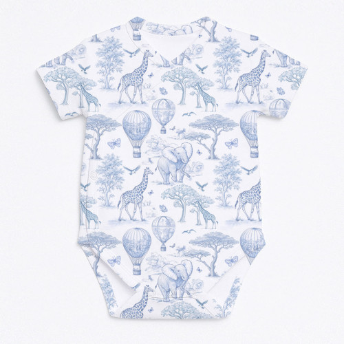 Боди  Kimono с коротким рукавом для малышей BSHL004  BLUE TOILE AFRICA
