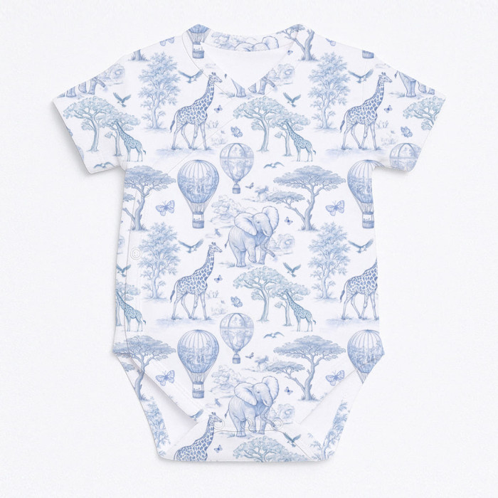 Боді Kimono з кортким рукавом для немовлят BSHL004  BLUE TOILE AFRICA