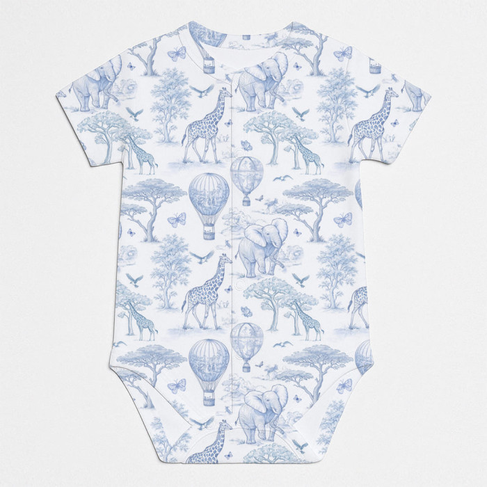 Боді Передня застібка з коротким рукавом для немовлят BSHL009  BLUE TOILE AFRICA