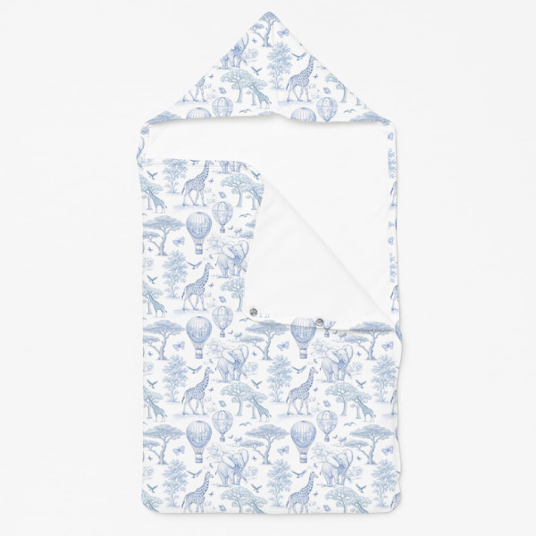 Затишний Конверт (кокон) Babynest C002 BLUE TOILE AFRICA