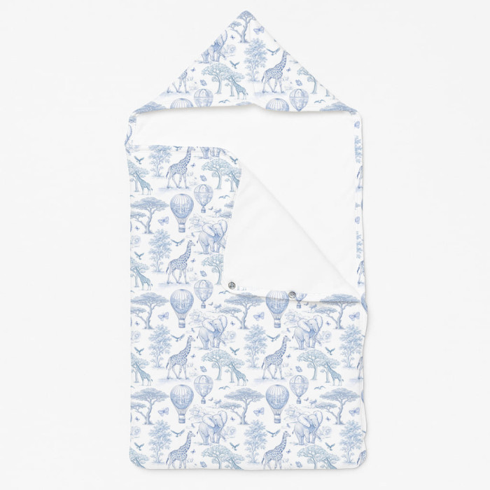 Затишний Конверт (кокон) Babynest C002 BLUE TOILE AFRICA