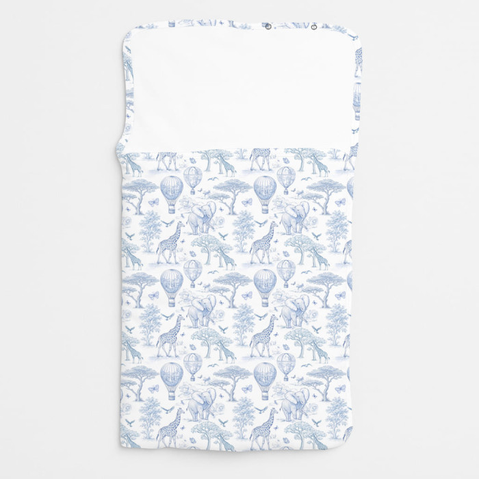 Затишний Конверт (кокон) Babynest C002 BLUE TOILE AFRICA