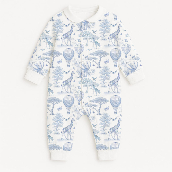 Ромпер з довгим рукавом i комірцем K060CL BLUE TOILE AFRICA