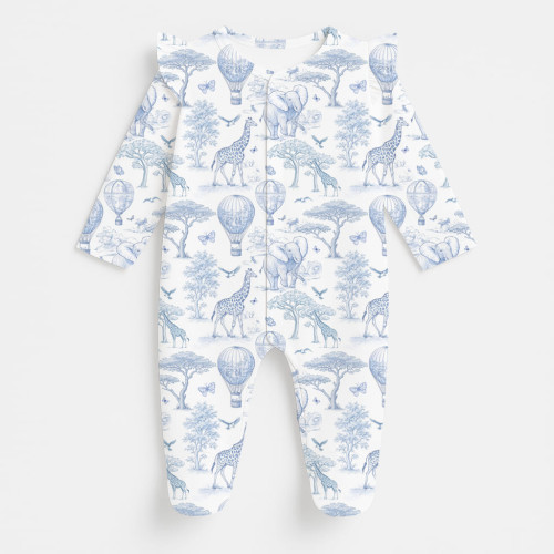 Слип с рюшами для Девочки из 100% хлопка Pima  K065 BLUE TOILE AFRICA
