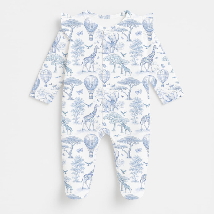 Сліп з рюшами для дівчинки із 100% бавовни Pima K065 BLUE TOILE AFRICA