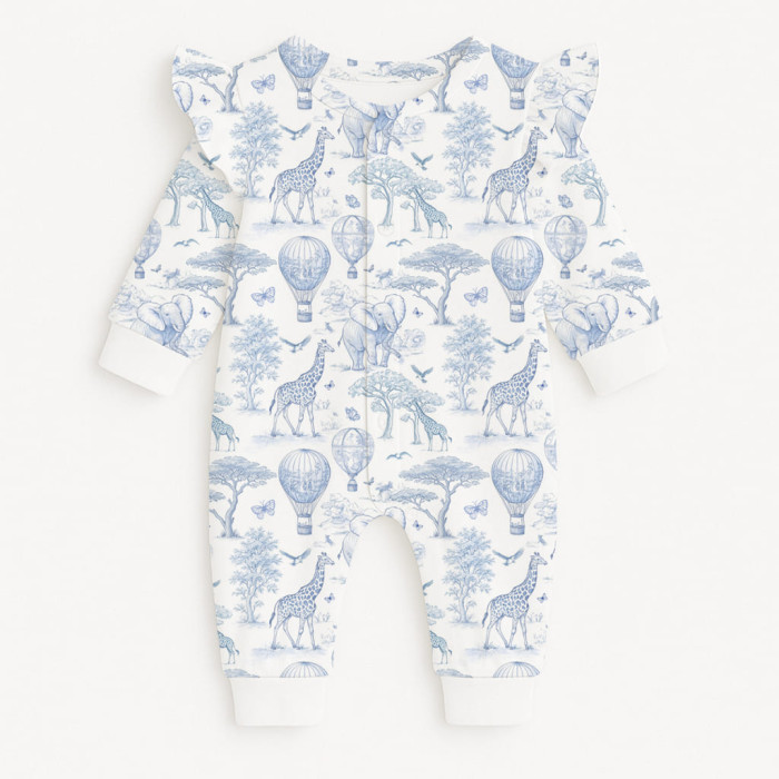 Ромпер з довгим рукавом i рюшками K070 BLUE TOILE AFRICA