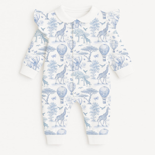 Ромпер с длинным рукавом воротником и крылышками K070CL BLUE TOILE AFRICA