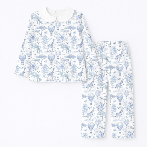 Дитяча піжама з комірцем 100% pima котона PJ020 BLUE TOILE AFRICA