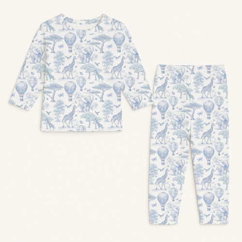 Дитяча піжама з довгим рукавом з 100% pima котона PJ025 BLUE TOILE AFRICA