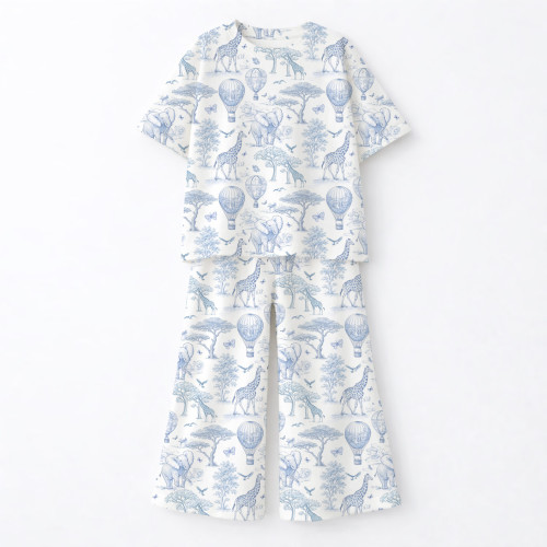 Детский сет с футболкой оверсайз и брючками палаццо  PJ030 100% Pima Cotton