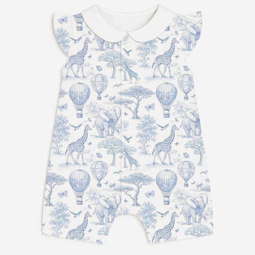 Пісочник із бавовни Supima з крильцями i з комірцем R007CL BLUE TOILE AFRICA