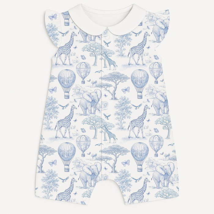 Пісочник із бавовни Supima з крильцями i з комірцем R007CL BLUE TOILE AFRICA