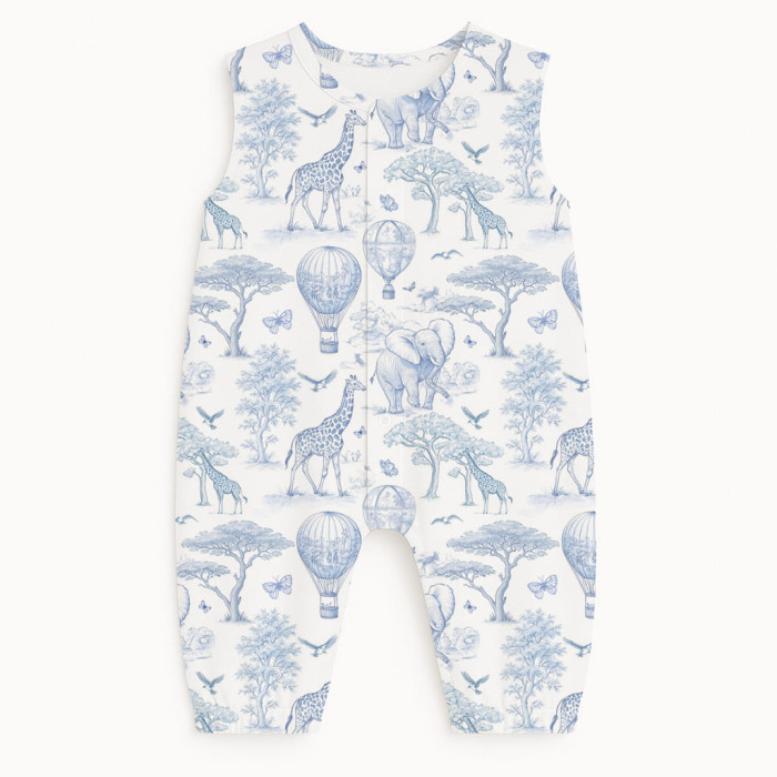 Довгий пісочник із рукавами з бавовни Supima R009 BLUE TOILE AFRICA