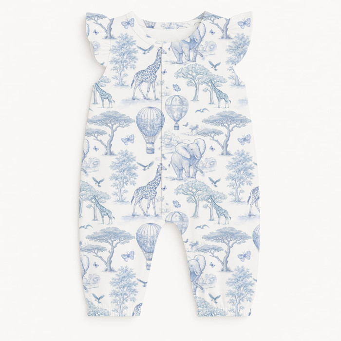 Довгий пісочник із крильцями з бавовни Supima R011 BLUE TOILE AFRICA