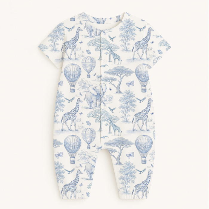 Довгий пісочник із рукавами з бавовни Supima R017 BLUE TOILE AFRICA