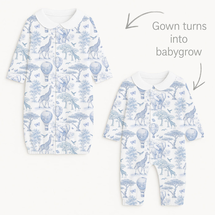 Дитячий комбінезон-трансформер з комiрцем TR003 BLUE TOILE AFRICA