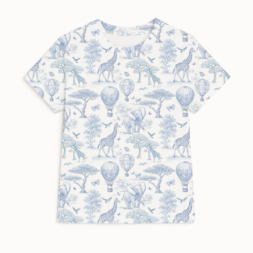 Футболка з коротким рукавом для хлопчиків та дівчаток TSH001 BLUE TOILE AFRICA
