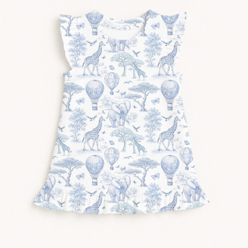 Футболка з рюшами для дівчаток TSH003 BLUE TOILE AFRICA