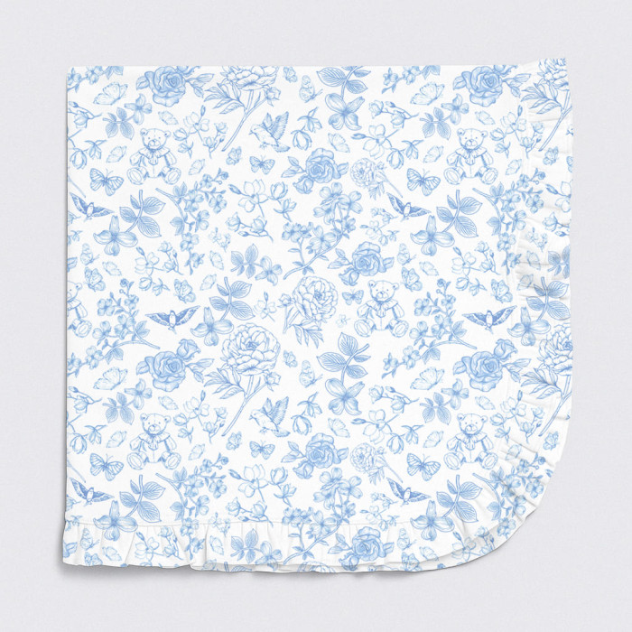 Двошарова дитяча ковдра з рюшей BL002  CHLOE BLUE