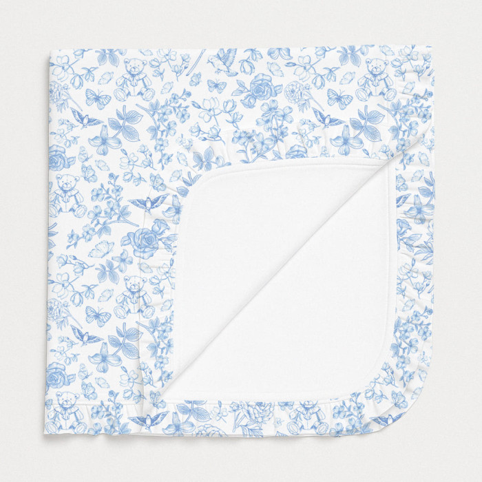 Двошарова дитяча ковдра з рюшей BL002  CHLOE BLUE