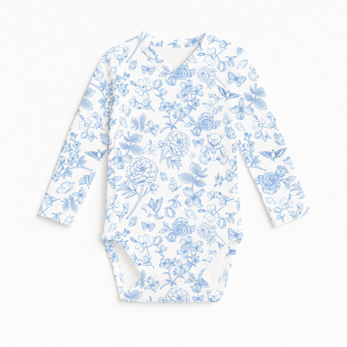 Боді Kimono з довгим рукавом для немовлят BLS004 CHLOE BLUE