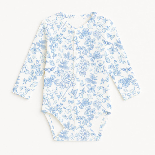 Боди Передняя застежка с длинным рукавом для малышей BLS005  CHLOE BLUE