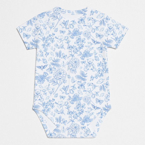 Боди Передняя застежка с коротким рукавом для малышей BSHL009  CHLOE BLUE