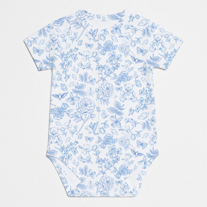 Боді Передня застібка з коротким рукавом для немовлят BSHL009  CHLOE BLUE