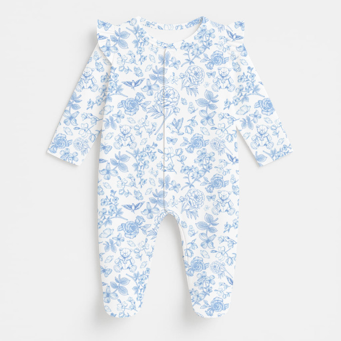 Сліп з рюшами для дівчинки із 100% бавовни Pima K065 CHLOE BLUE