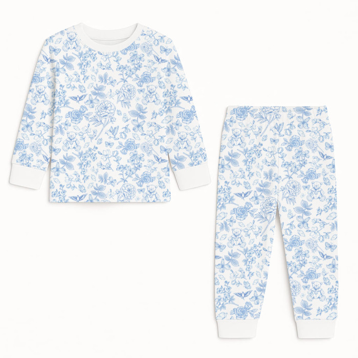 Дитяча піжама з довгим рукавом з 100% pima котона PJ001 CHLOE BLUE
