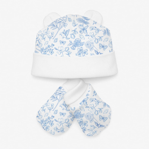 Комплект: шапочка та царапки Set010 CHLOE BLUE