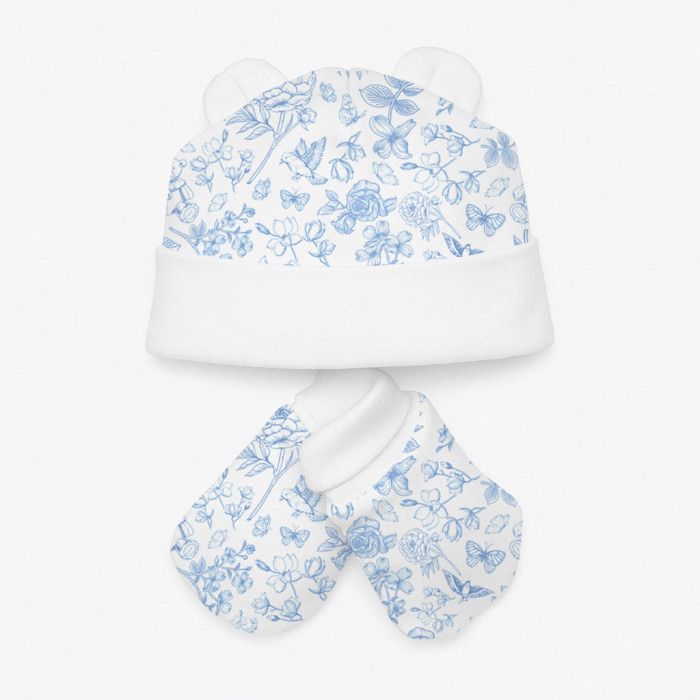 Комплект: шапочка та царапки Set010 CHLOE BLUE