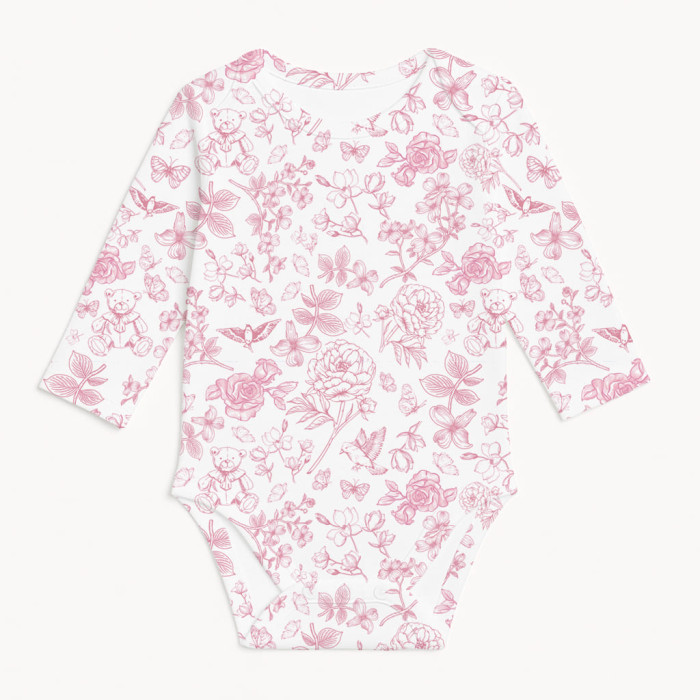 Боді з довгим рукавом  для немовлят BLS001 CHLOE PINK