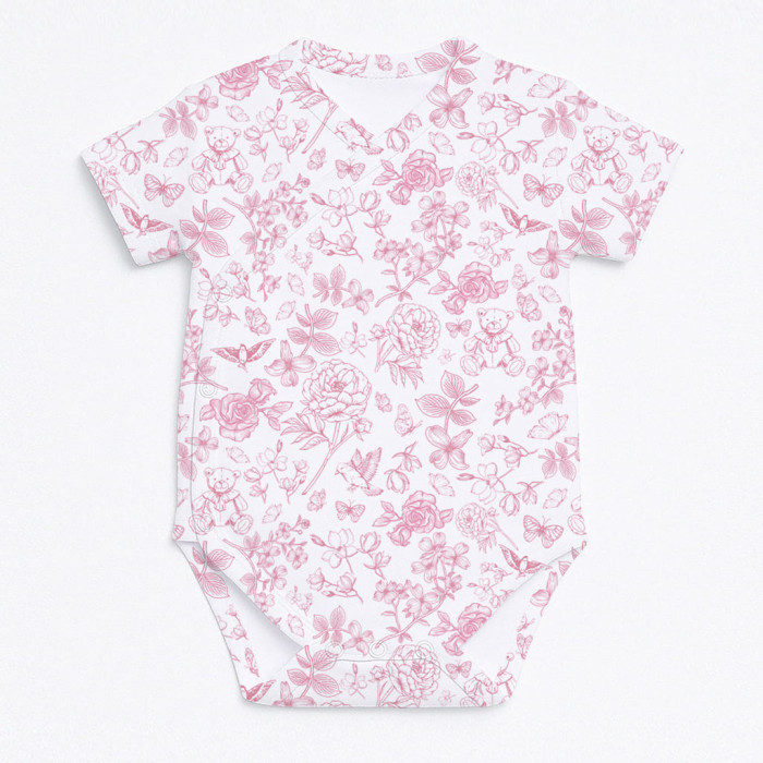 Боді Kimono з кортким рукавом для немовлят BSHL004 CHLOE PINK