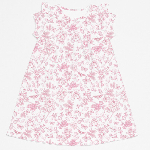 Сукня  з коротким рукавом і оборкою з бавовни Supima DR018 CHLOE PINK