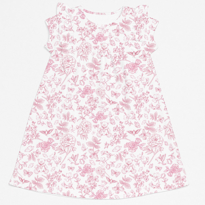 Сукня  з коротким рукавом і оборкою з бавовни Supima DR018 CHLOE PINK