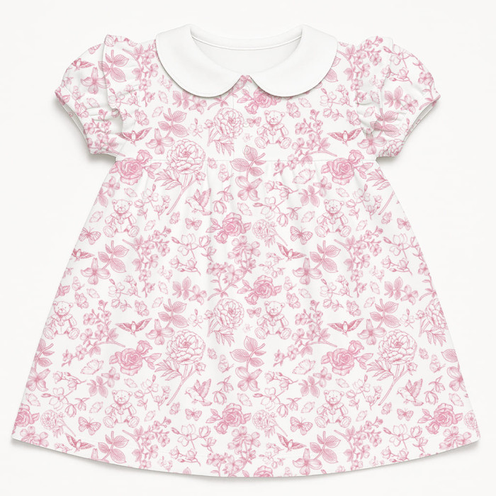 Сукня  з коротким рукавом і оборкою з бавовни Supima DR019CL CHLOE PINK