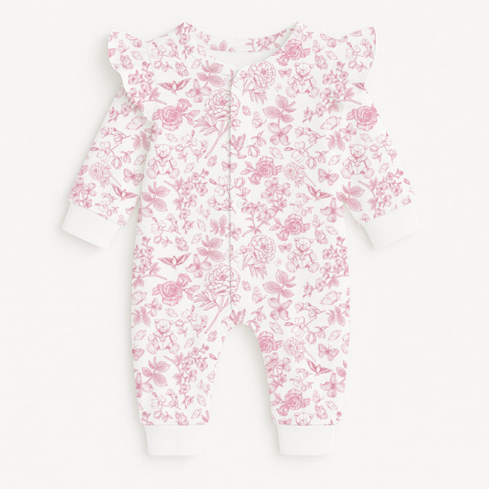 Ромпер з довгим рукавом i рюшками K070 CHLOE PINK