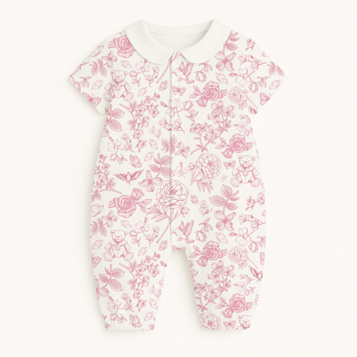 Довгий пісочник із рукавами з бавовни з комiрцем Supima R017 CHLOE PINK