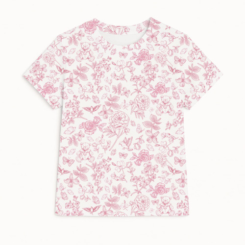 Футболка з коротким рукавом для хлопчиків та дівчаток TSH001 CHLOE PINK