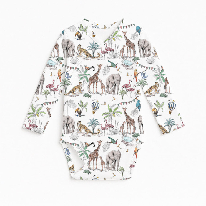 Боді Kimono з довгим рукавом для немовлят BLS004 MADAGASKAR