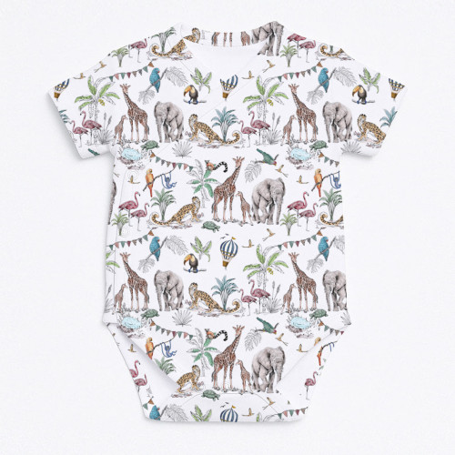 Боди  Kimono с коротким рукавом для малышей BSHL004  MADAGASKAR