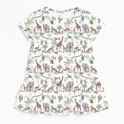 Сукня  з коротким рукавом і оборкою з бавовни Supima DR002 MADAGASKAR