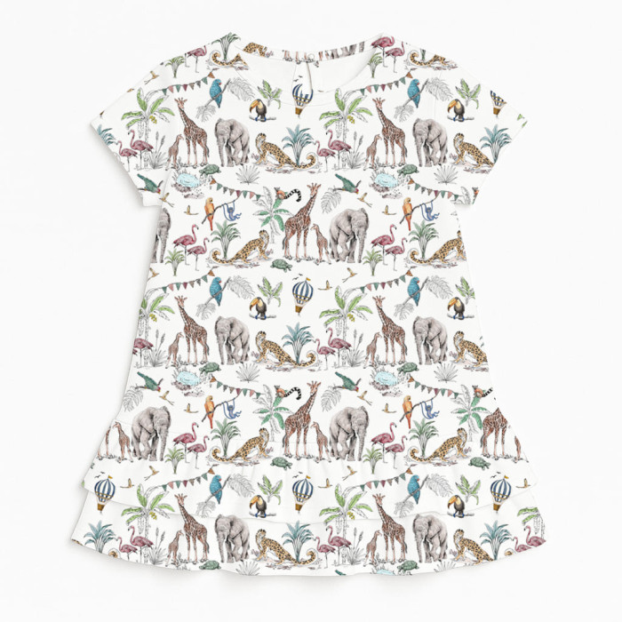 Сукня  з коротким рукавом і оборкою з бавовни Supima DR002 MADAGASKAR