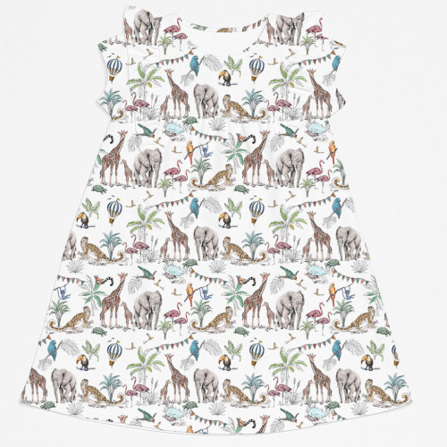 Сукня  з коротким рукавом і оборкою з бавовни Supima DR018 MADAGASKAR