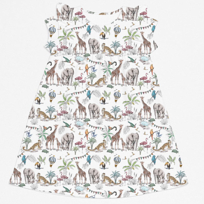 Сукня  з коротким рукавом і оборкою з бавовни Supima DR018 MADAGASKAR