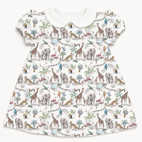 Сукня  з коротким рукавом і оборкою з бавовни Supima DR019CL MADAGASKAR