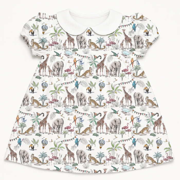 Сукня  з коротким рукавом і оборкою з бавовни Supima DR019CL MADAGASKAR
